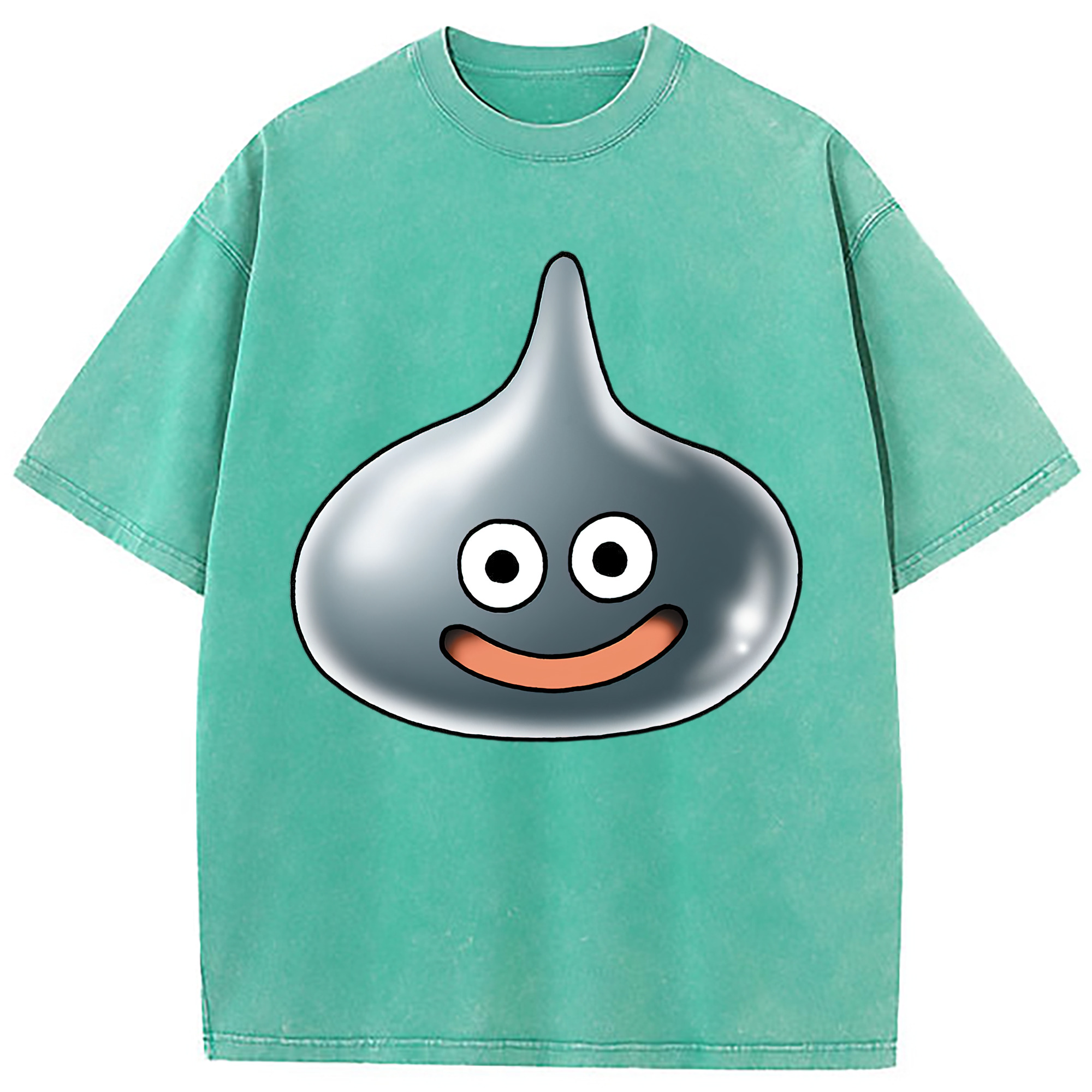 （画像用） ドラゴンクエスト Doragon Kuesuto Dragon Quest 綿100% ヴィンテージ風 半袖Tシャツ（フロントプリント）